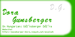 dora gunsberger business card